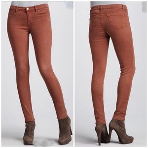 J. Brand Super Skinny Jeans in Bourbon Orange